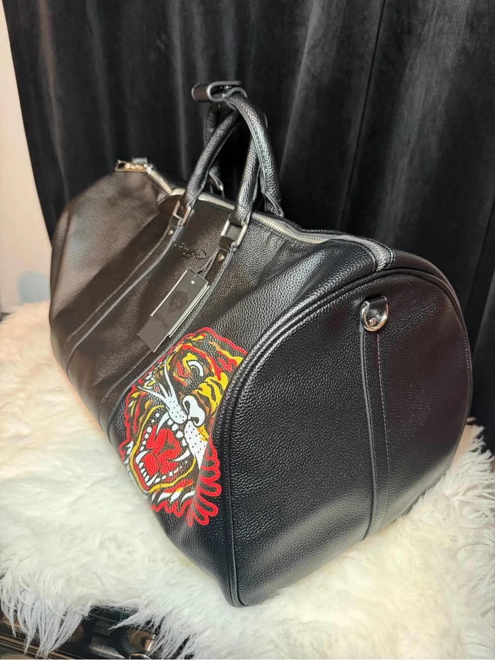 Ed Hardy Roaring Tiger Black Duffle Bag